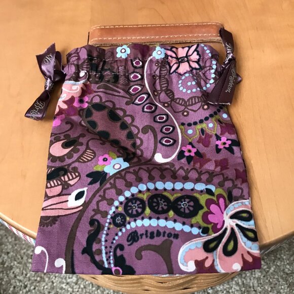 Brighton Purple w/Paisley Jewelry Pouch w/Purple Logo Ribbon Drawstring - Picture 4 of 7